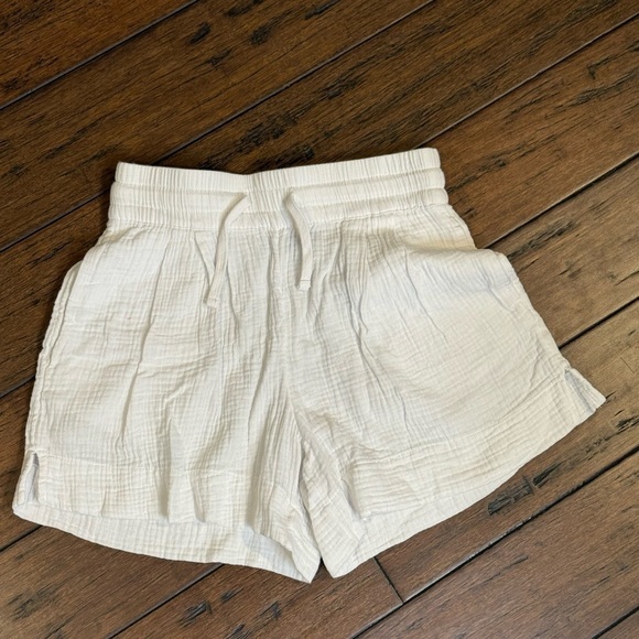 Denver Hayes Pants - Denver Hayes High Waist White Cotton Shorts size S